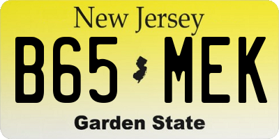 NJ license plate B65MEK