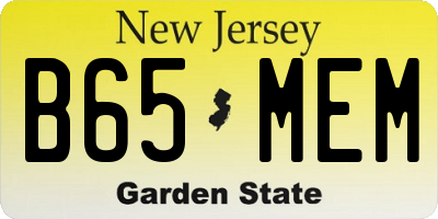 NJ license plate B65MEM