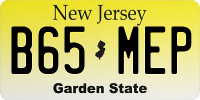 NJ license plate B65MEP