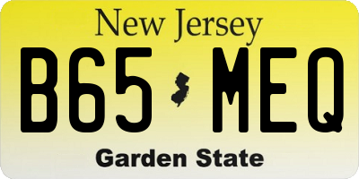 NJ license plate B65MEQ