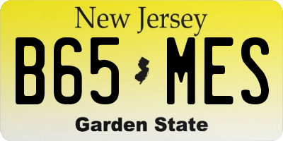 NJ license plate B65MES