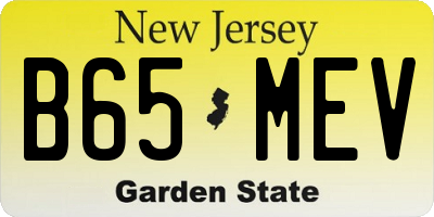 NJ license plate B65MEV