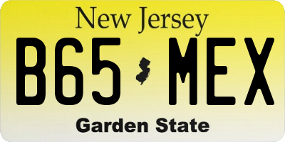 NJ license plate B65MEX