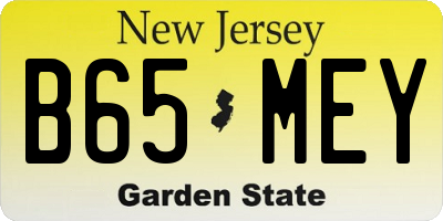 NJ license plate B65MEY