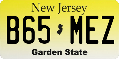 NJ license plate B65MEZ