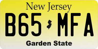 NJ license plate B65MFA
