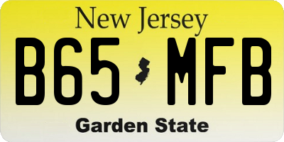 NJ license plate B65MFB