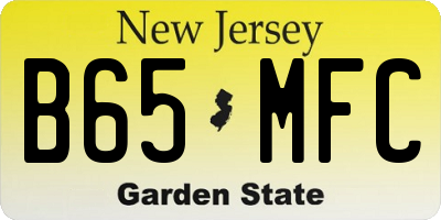 NJ license plate B65MFC