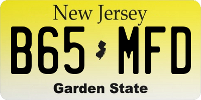 NJ license plate B65MFD