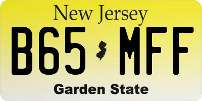 NJ license plate B65MFF