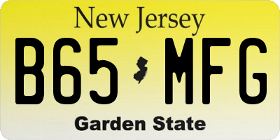 NJ license plate B65MFG