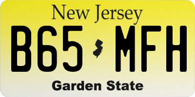 NJ license plate B65MFH