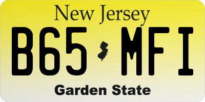 NJ license plate B65MFI