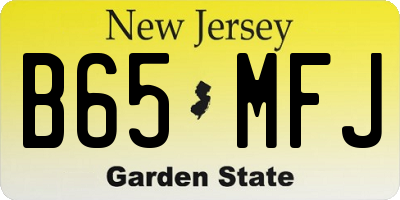 NJ license plate B65MFJ