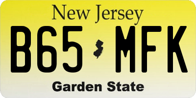 NJ license plate B65MFK