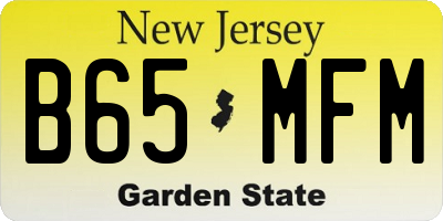 NJ license plate B65MFM