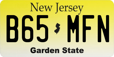 NJ license plate B65MFN