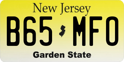 NJ license plate B65MFO
