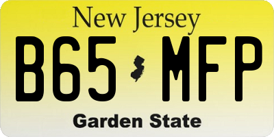NJ license plate B65MFP