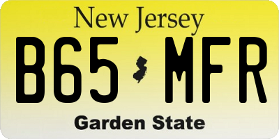 NJ license plate B65MFR