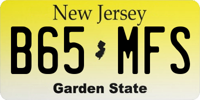NJ license plate B65MFS
