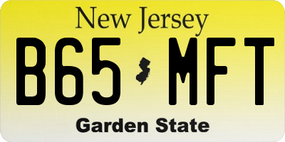 NJ license plate B65MFT