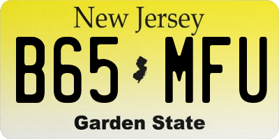 NJ license plate B65MFU