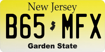 NJ license plate B65MFX