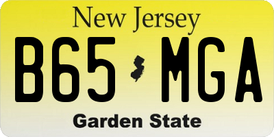 NJ license plate B65MGA
