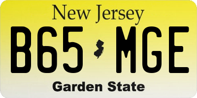 NJ license plate B65MGE