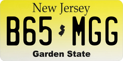 NJ license plate B65MGG