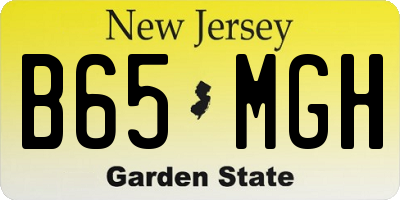 NJ license plate B65MGH