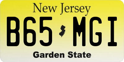 NJ license plate B65MGI