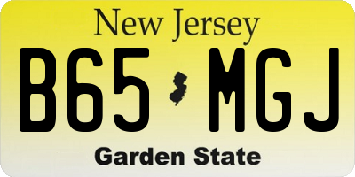 NJ license plate B65MGJ