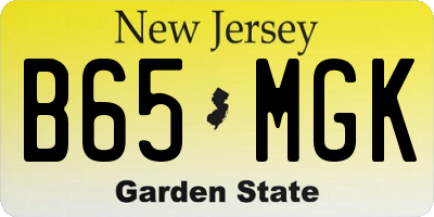 NJ license plate B65MGK