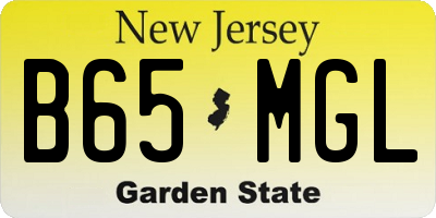 NJ license plate B65MGL
