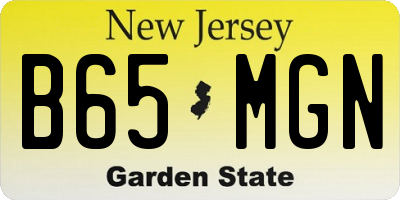 NJ license plate B65MGN