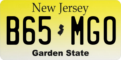 NJ license plate B65MGO