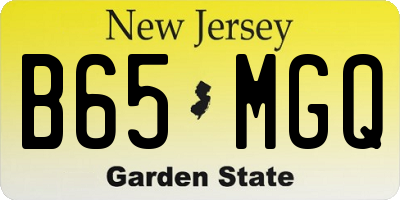 NJ license plate B65MGQ