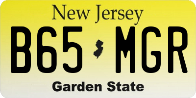 NJ license plate B65MGR