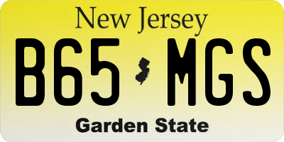 NJ license plate B65MGS