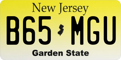 NJ license plate B65MGU