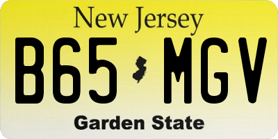 NJ license plate B65MGV