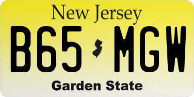NJ license plate B65MGW