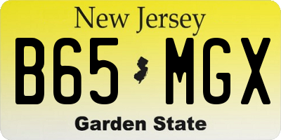 NJ license plate B65MGX