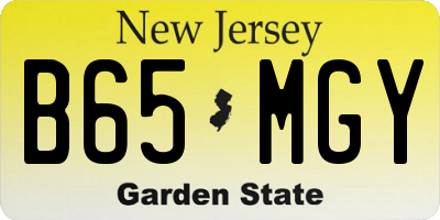 NJ license plate B65MGY