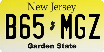 NJ license plate B65MGZ