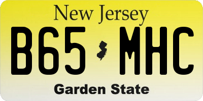 NJ license plate B65MHC