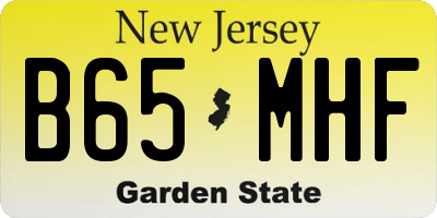 NJ license plate B65MHF