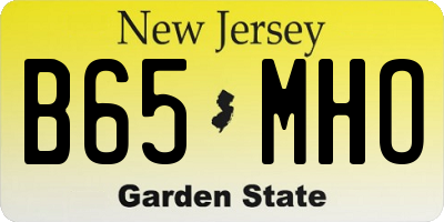 NJ license plate B65MHO